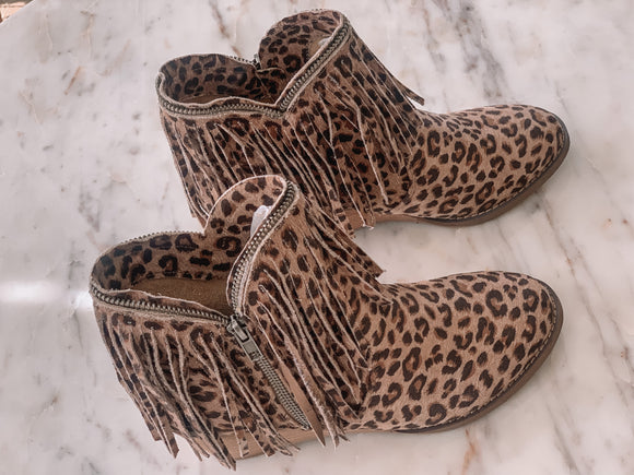 Fringed Out Wedge Booties
